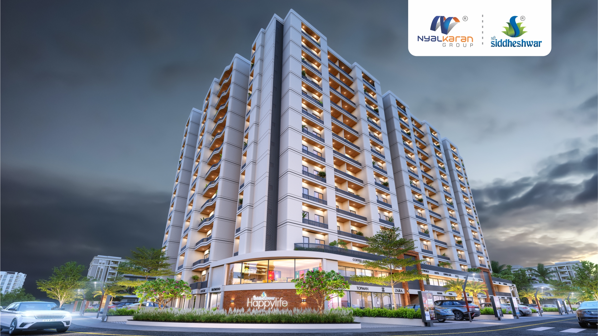 3 and 4 BHK premium flats in Manjalpur Vadodara with modern lifestyle amenities at Shree Siddheshwar Happylife.