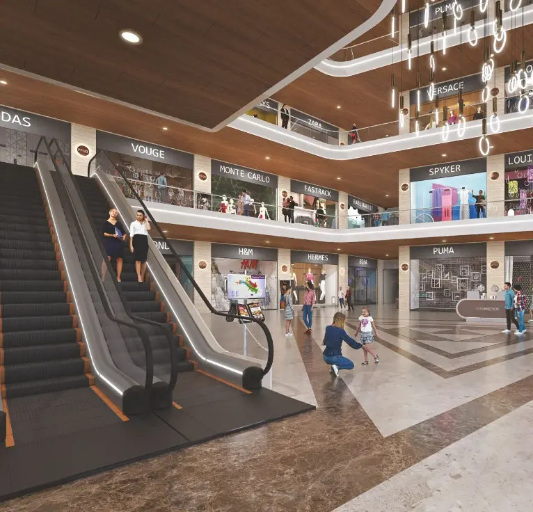 Escalators in Happy Mall - Interior Design