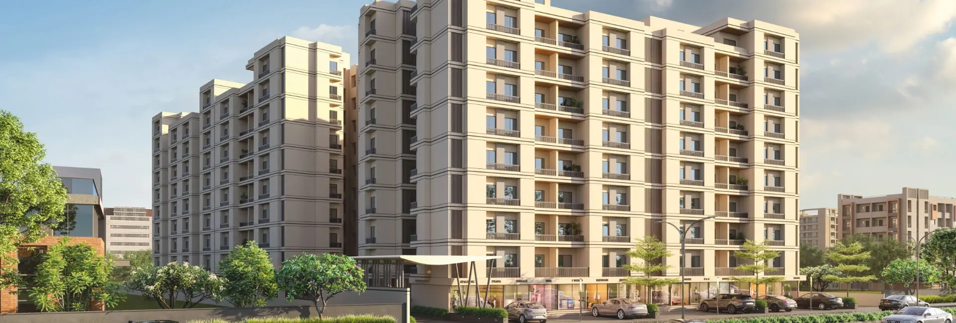 Shops, flats and terrace flats in vadodara - Shree Siddheshwar Hilltown