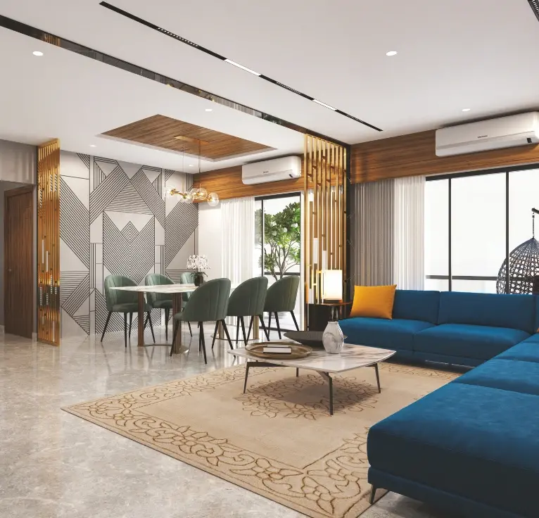 Modern Interior of 3BHK Apartment - Shree Siddheshwar Hollyhock
